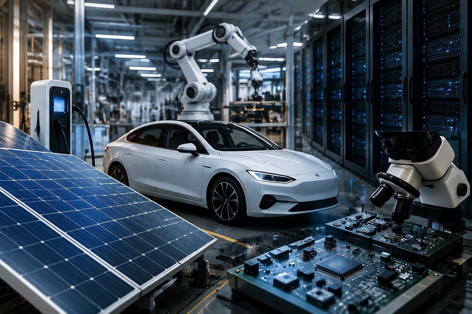Industrial applications including solar energy, electric vehicles, electronics and advanced technology